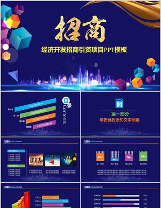 蓝色经济开发招商引资项目计划书PPT模板