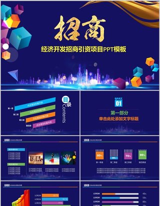 蓝色经济开发招商引资项目计划书PPT模板