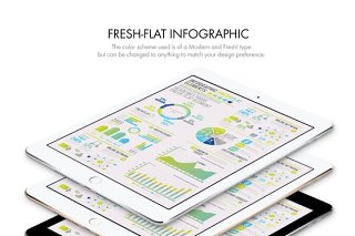 清新平面数据信息图表AI矢量设计素材FRESH FLAT INFOGRAPHIC