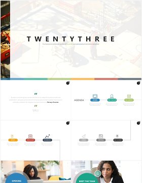 商务公司组织架构流程图PPT素材模板twenty 3 powerpoint template