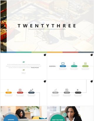 商务公司组织架构流程图PPT素材模板twenty 3 powerpoint template