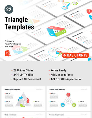三角形PPT模板信息图表素材 PowerPoint Triangle templates
