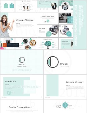 商务通用时间轴PPT模板版式设计Ontario - Powerpoint Template