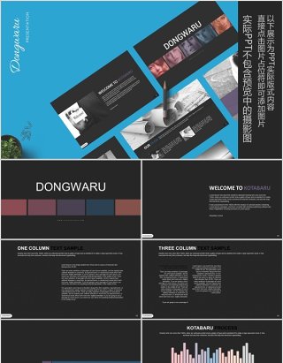 商务PPT信息图表模板Dongwaru Powerpoint