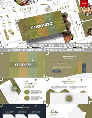 美食餐饮计划书PPT模板Foodiezz Powerpoint Template