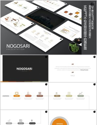 可视化组织架构流程图PPT可插图排版素材模板Nogosari Powerpoint