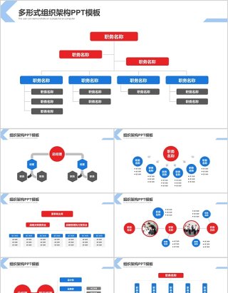 多形式组织架构图PPT模板