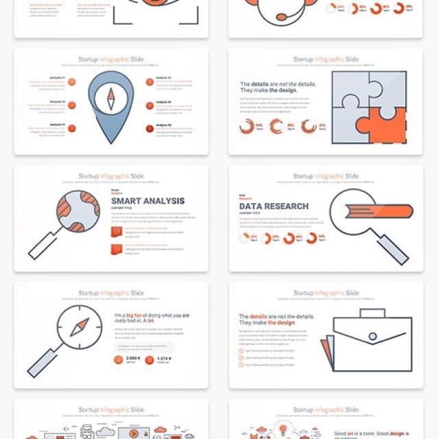 11套色系项目启动PPT信息图形幻灯片Startup - PowerPoint Infographics Slides