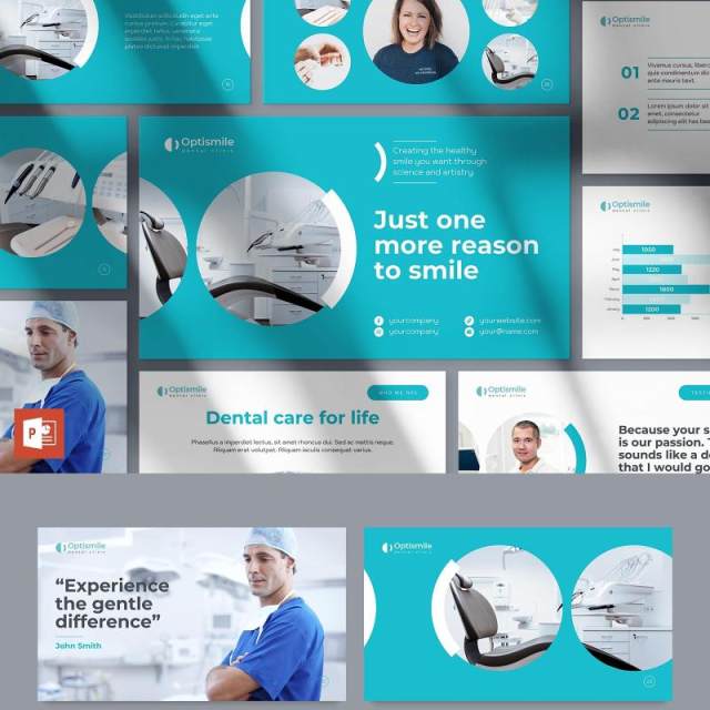 牙科牙医诊所医疗医院PPT版式模板Dental Clinic PowerPoint Presentation Template