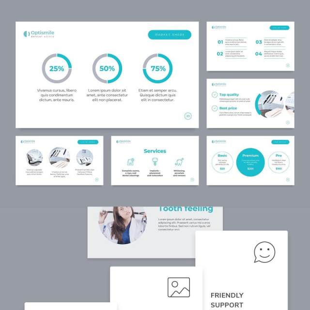 牙科牙医诊所医疗医院PPT版式模板Dental Clinic PowerPoint Presentation Template