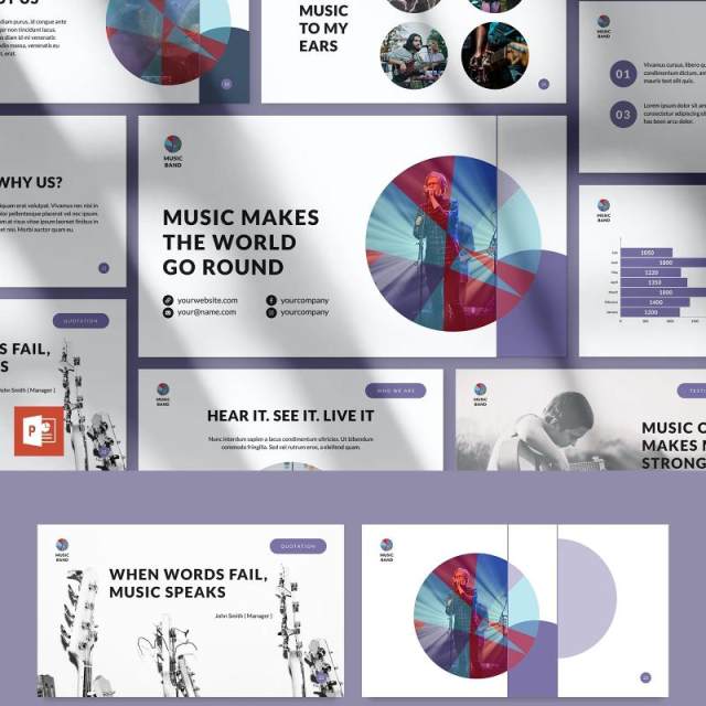 音乐家歌手音乐乐队介绍PPT模板不含照片Music Band PowerPoint Presentation Template 音乐家歌手音乐乐队介绍PPT模板不含照片Music Band PowerPoint Presentation Template