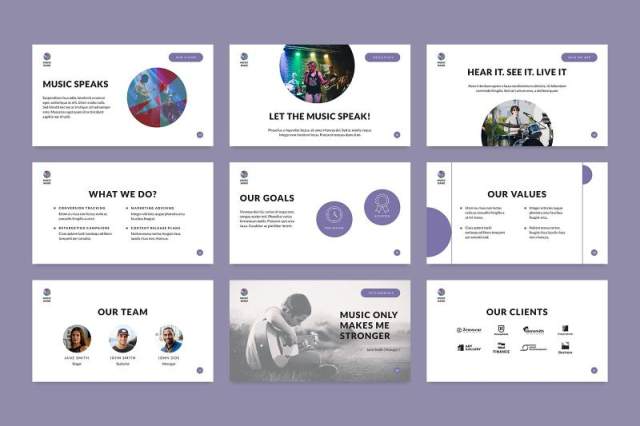 音乐家歌手音乐乐队介绍PPT模板不含照片Music Band PowerPoint Presentation Template 音乐家歌手音乐乐队介绍PPT模板不含照片Music Band PowerPoint Presentation Template