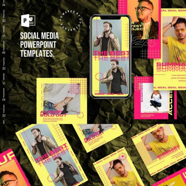 黄色手机竖版社交媒体PPT模板Social Media PowerPoint Template 黄色手机竖版社交媒体PPT模板Social Media PowerPoint Template
