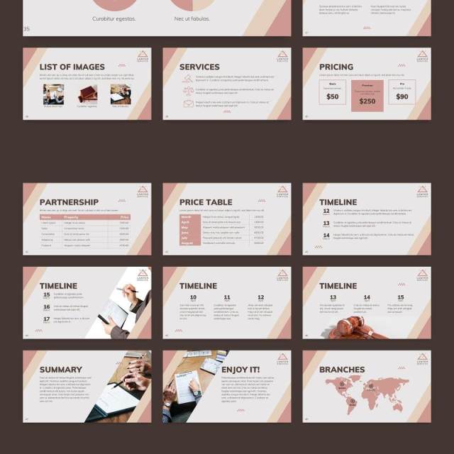 法律律师专业PPT模板不含照片Legal Services PowerPoint Presentation Template