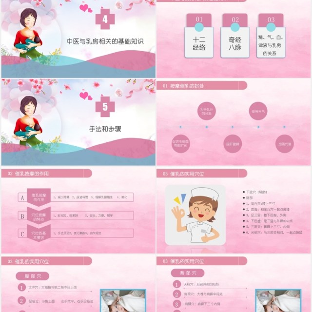 粉色简约高级催乳师培训课件母婴护理PPT模板 粉色简约高级催乳师培训课件母婴护理PPT模板