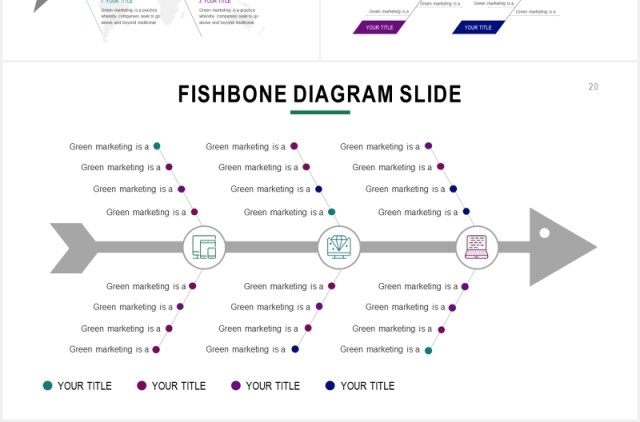 鱼骨图信息图表PPT可视化素材Fishbone Powerpoint Template
