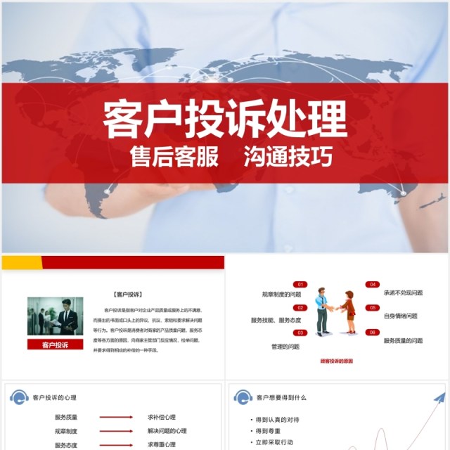 售后客服沟通技巧客户投诉处理培训PPT模板 售后客服沟通技巧客户投诉处理培训PPT模板
