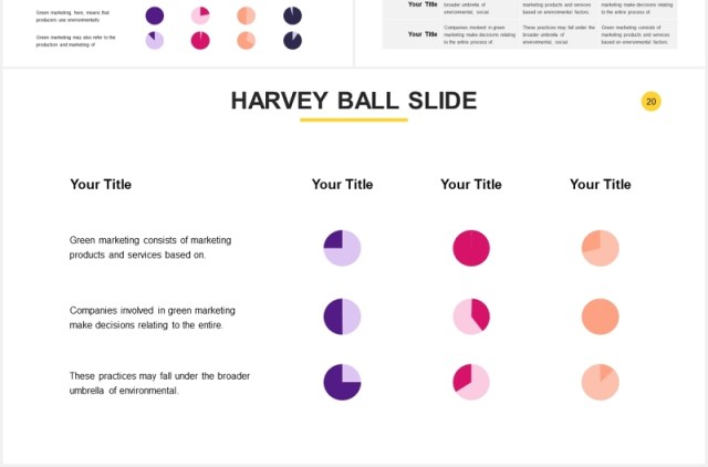 圆形饼图百分比PPT信息图表素材Harvey Ball Powerpoint Template