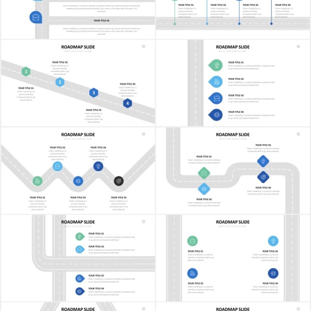 城市规划道路路标路线图可视化图表PPT素材Roadmap Powerpoint Slides 城市规划道路路标路线图可视化图表PPT素材Roadmap Powerpoint Slides