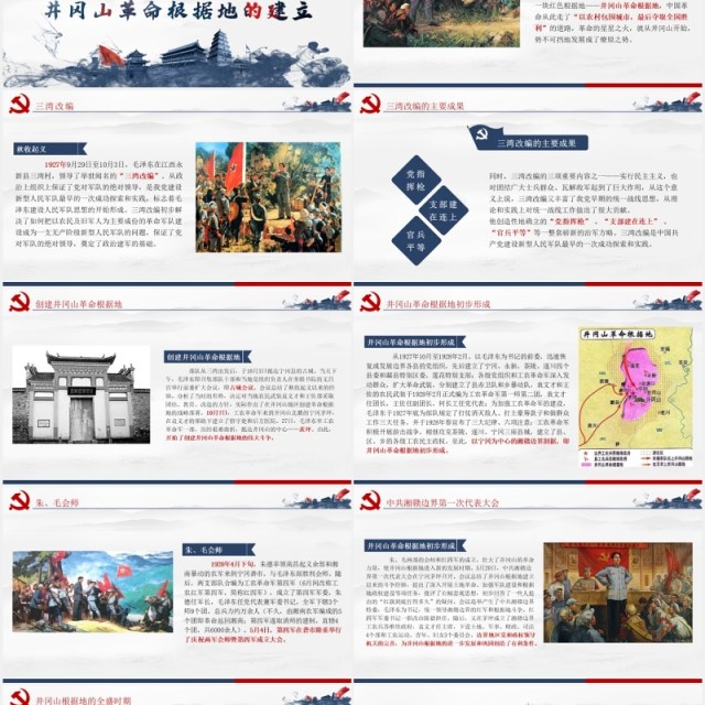 做合格党员弘扬井冈山精神党建党课PPT模板 做合格党员弘扬井冈山精神党建党课PPT模板