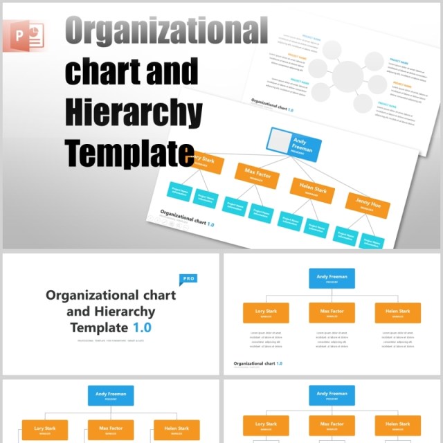 组织结构图层次结构PPT信息图表模板素材organizational chart and hierarchy template