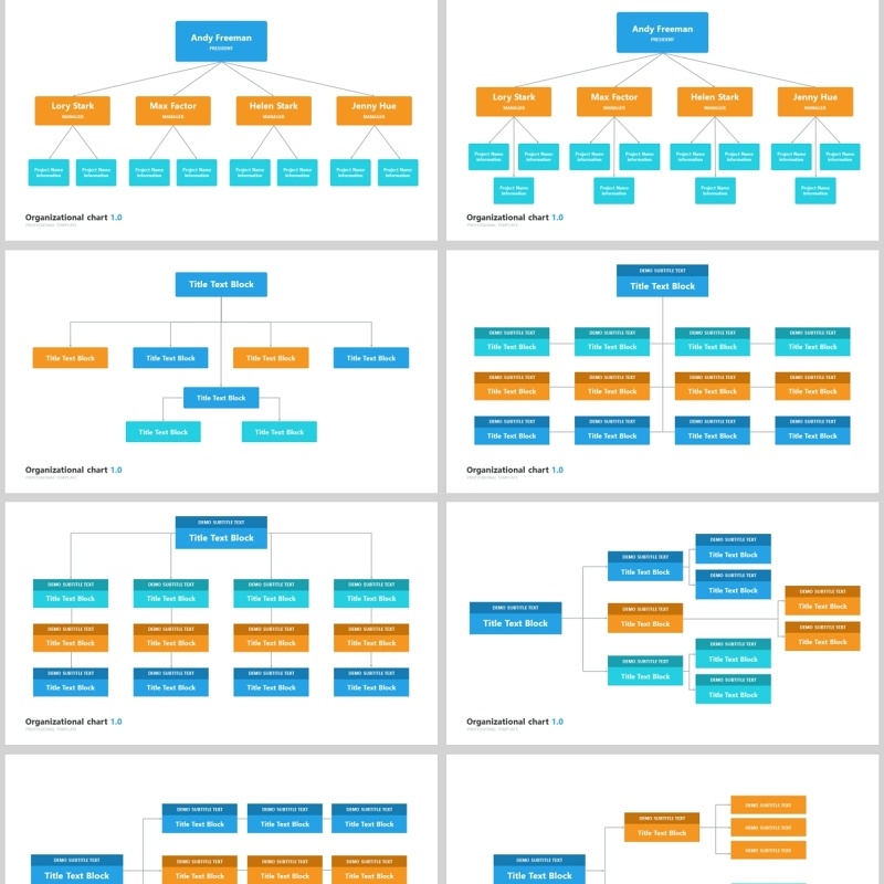 组织结构图层次结构PPT信息图表模板素材organizational chart and hierarchy template