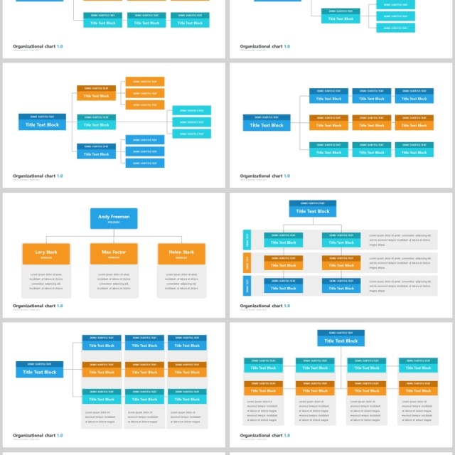 组织结构图层次结构PPT信息图表模板素材organizational chart and hierarchy template