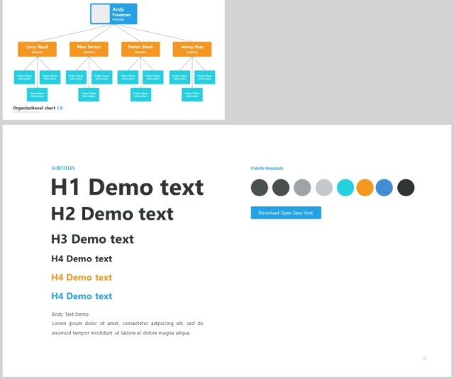 组织结构图层次结构PPT信息图表模板素材organizational chart and hierarchy template