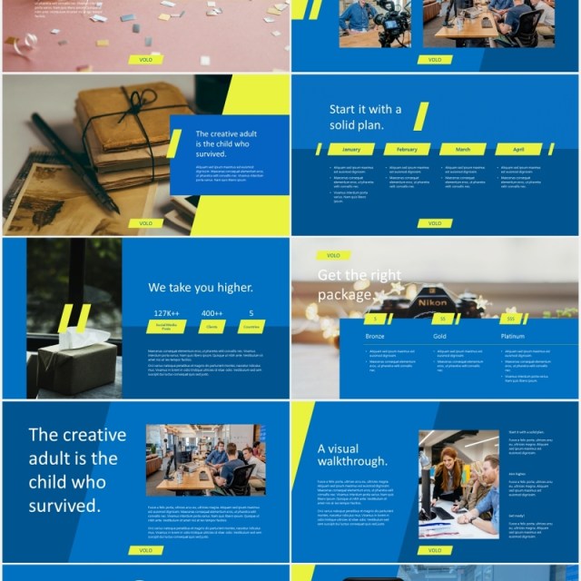 蓝色创意机构公司宣传展示PPT模板VOLO creative agency powerpoint 蓝色创意机构公司宣传展示PPT模板VOLO creative agency powerpoint