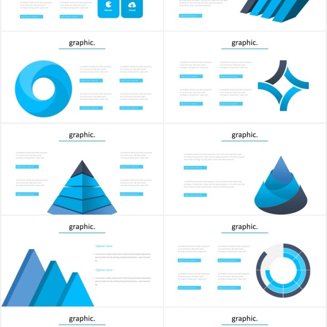 蓝色国外图片排版PPT信息图表模板Shapine - Powerpoint Template