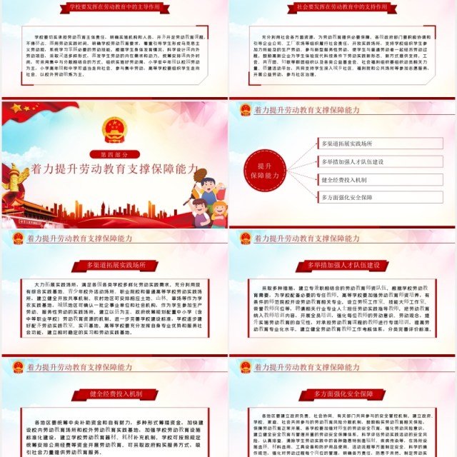 关于全面加强新时代大中小学劳动教育意见党政PPT模板 关于全面加强新时代大中小学劳动教育意见党政PPT模板