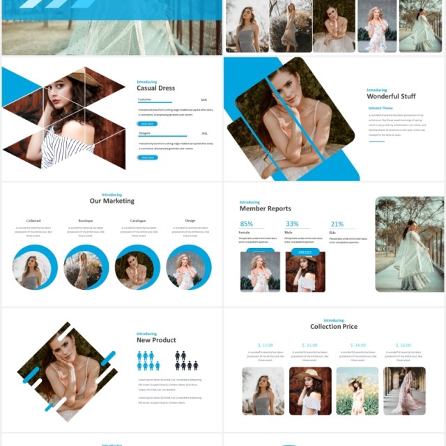蓝色国外图片排版PPT模板Deandro - Powerpoint Template 蓝色国外图片排版PPT模板Deandro - Powerpoint Template