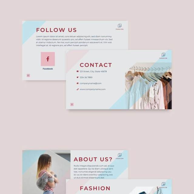 时尚商业报告项目计划PPT模板不含照片Fashion PowerPoint Presentation Template