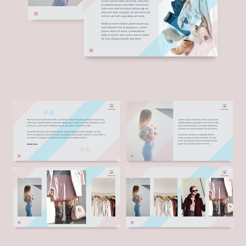 时尚商业报告项目计划PPT模板不含照片Fashion PowerPoint Presentation Template