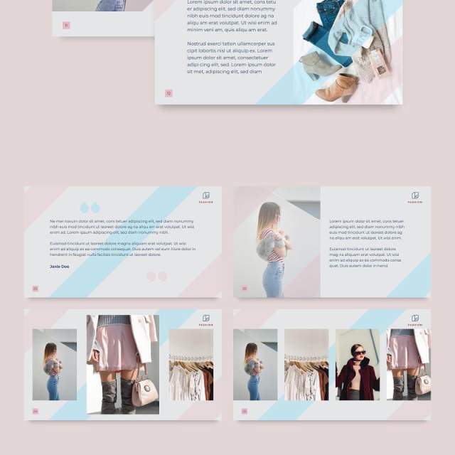 时尚商业报告项目计划PPT模板不含照片Fashion PowerPoint Presentation Template