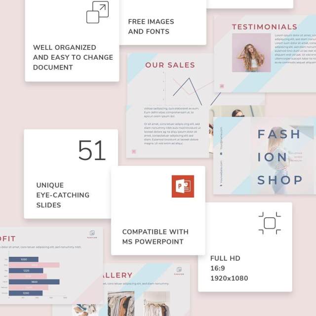 时尚商业报告项目计划PPT模板不含照片Fashion PowerPoint Presentation Template