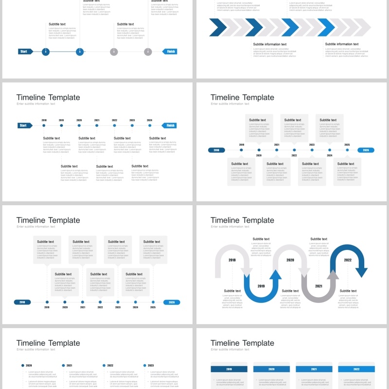 7套色系日程表时间轴企业事件历程PPT模板timeline powerpoint template