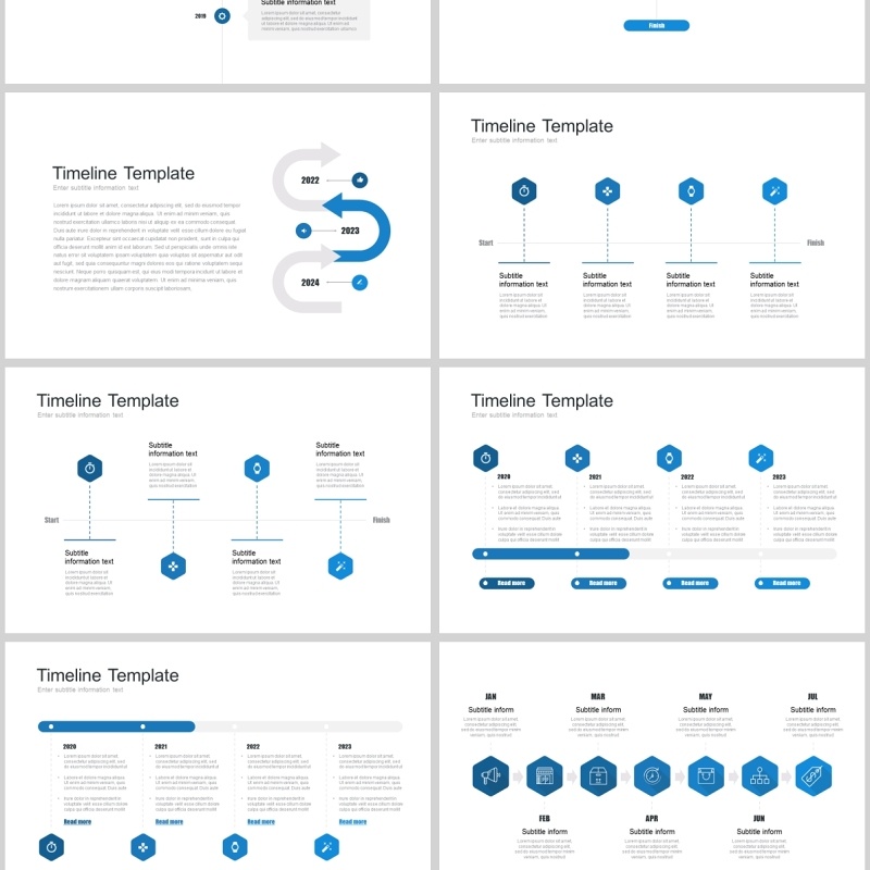 7套色系日程表时间轴企业事件历程PPT模板timeline powerpoint template