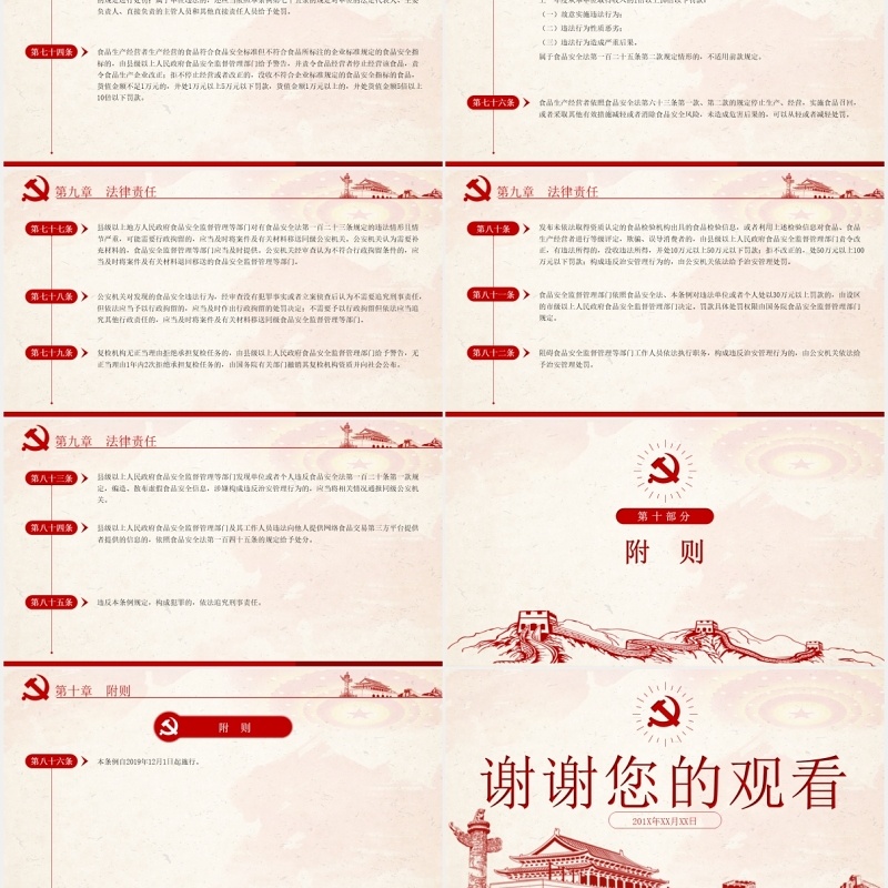 中华人民共和国食品安全法实施条例学习解读党政党建PPT模板