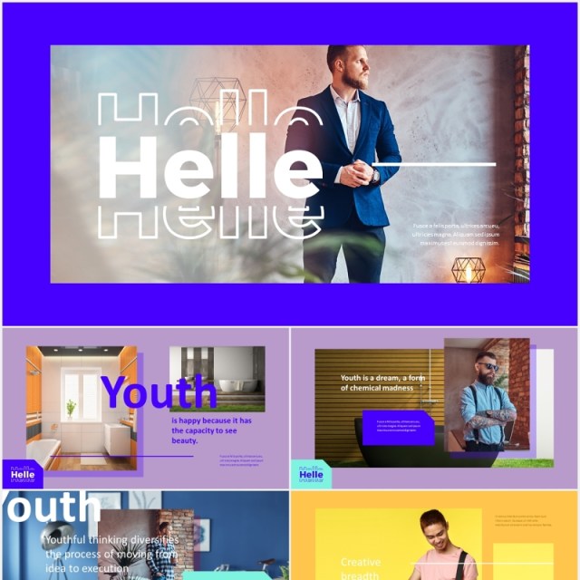 创意商务公司宣传介绍PPT模板helle creative powerpoint template