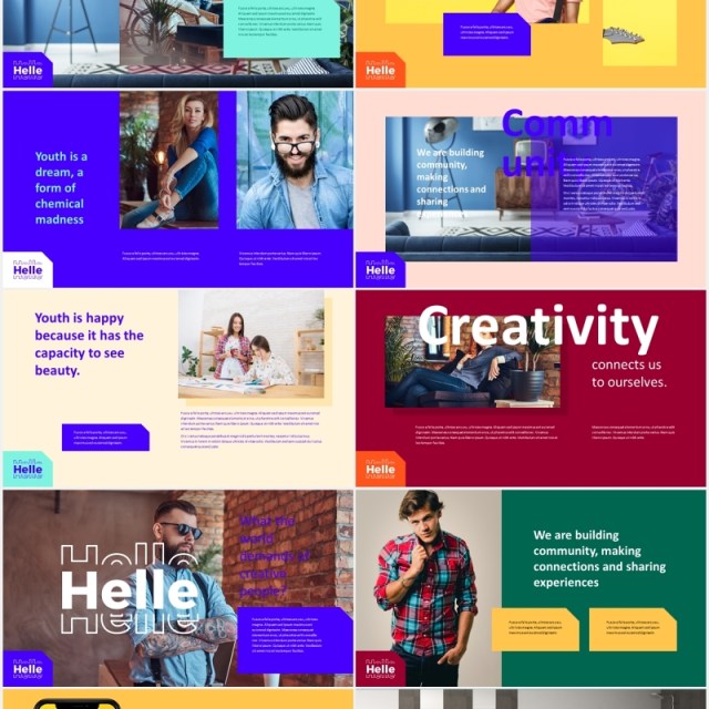 创意商务公司宣传介绍PPT模板helle creative powerpoint template