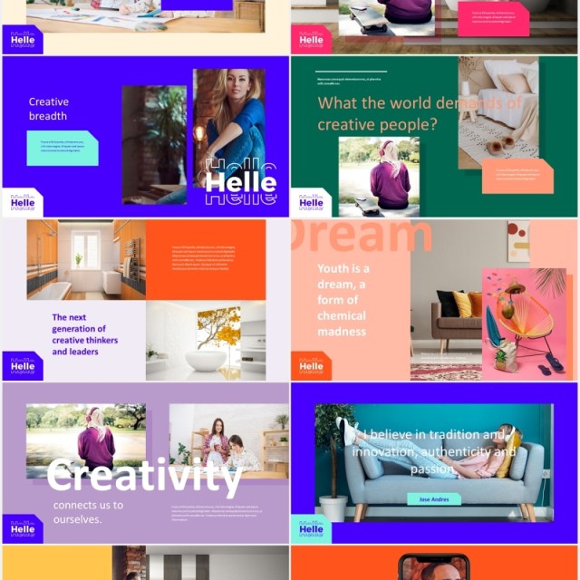 创意商务公司宣传介绍PPT模板helle creative powerpoint template