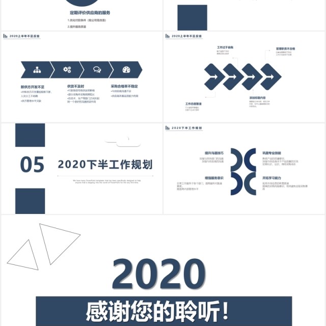 2020简洁工作计划总结述职报告PPT模板