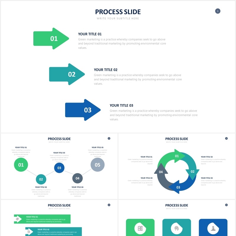 项目步骤流程信息图表PPT素材Process Powerpoint Slides