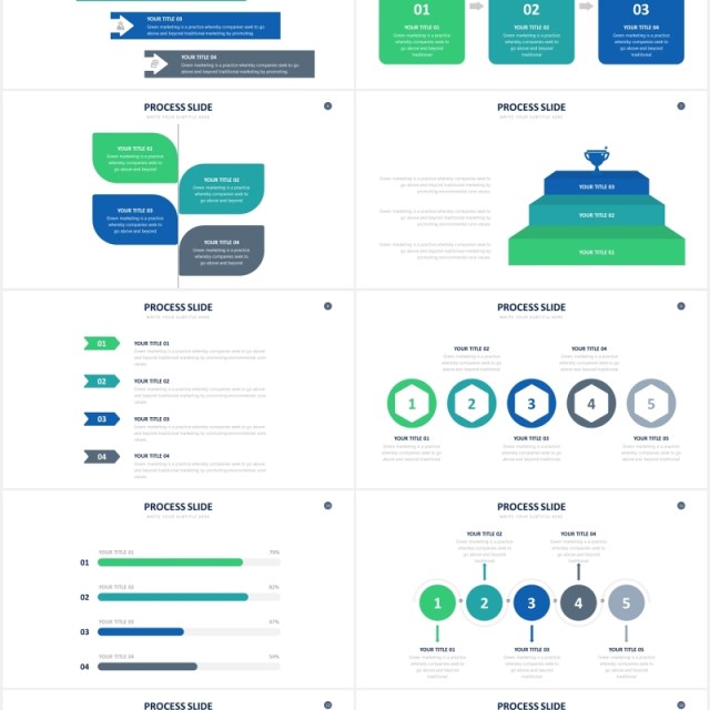 项目步骤流程信息图表PPT素材Process Powerpoint Slides