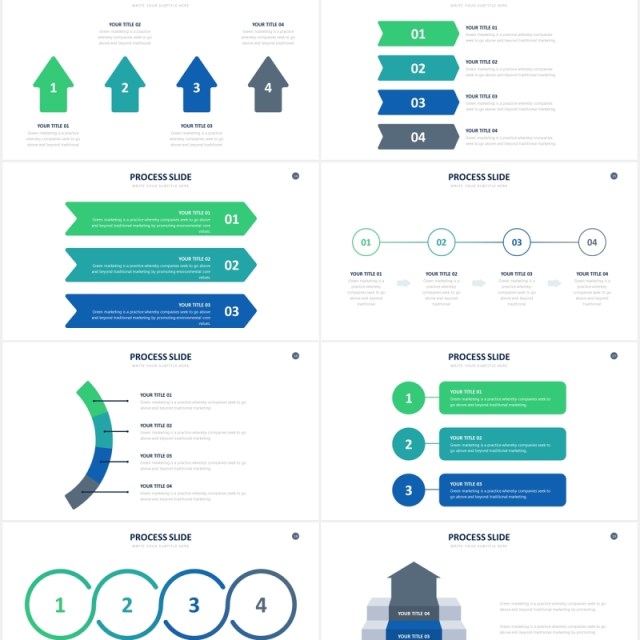 项目步骤流程信息图表PPT素材Process Powerpoint Slides