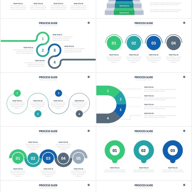 项目步骤流程信息图表PPT素材Process Powerpoint Slides