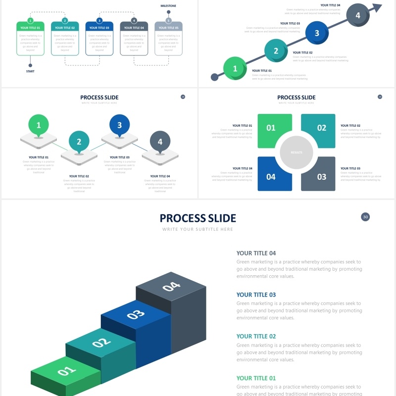 项目步骤流程信息图表PPT素材Process Powerpoint Slides