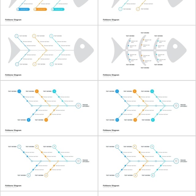 鱼骨图PPT信息图表模板fishbone diagram powerpoint