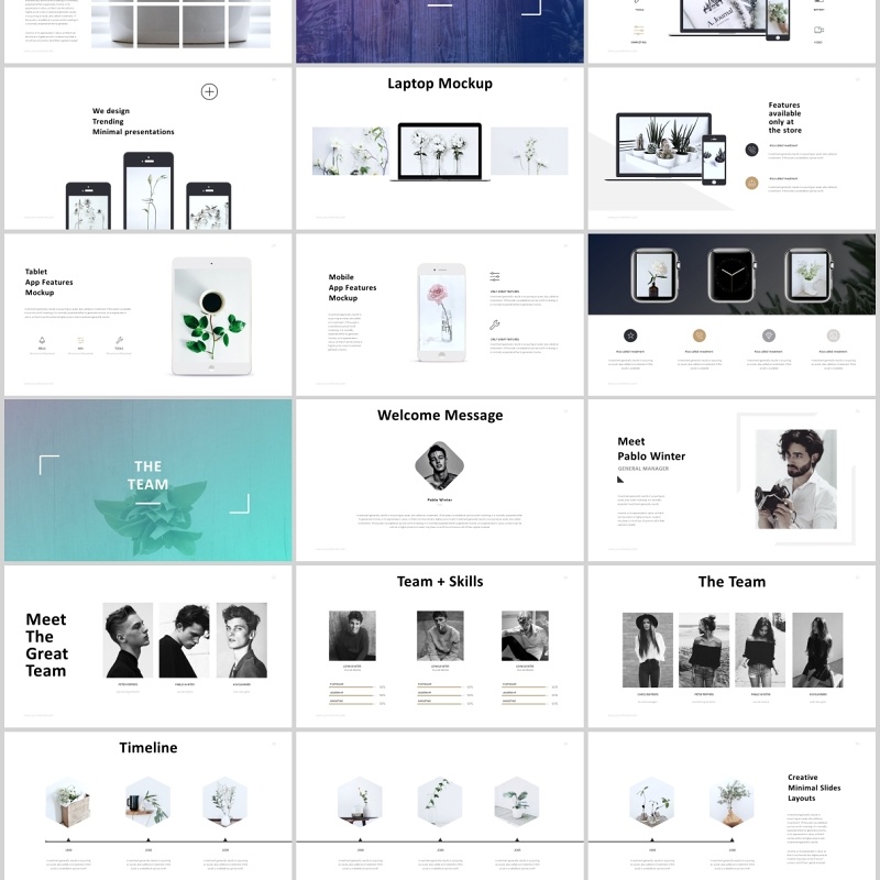 简洁绿植宣传介绍PPT模板